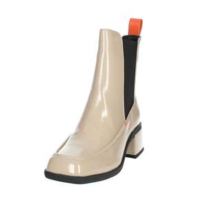 Bottines basses pour femme Manufacture D'Essai en cuir verni beige à talon bloc - Product Image 6