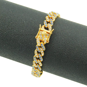 Men's and women's Cuban chain <b>bracelet</b>, nightclub dancing cool colored Miami <b>bracelet</b> accessories width 9mm - Product Image 1