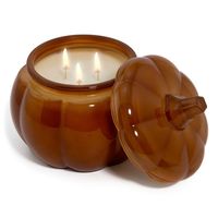 Pot à bougie en verre de luxe unique en forme de citrouille pour la décoration d'Halloween, pots à bougies en forme de citrouille