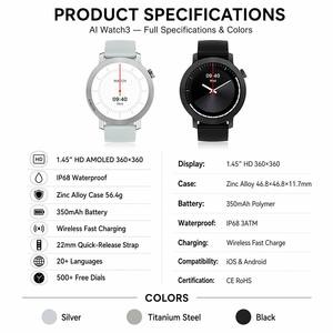 Montre connectée AI Watch 3 1,45 pouces AMOLED, étanche IP68, commande vocale ChatGPT, NFC, suivi santé, appels Bluetooth, charge sans fil, vente en gros usine - Product Image 2