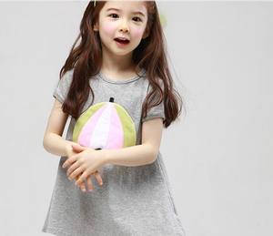 T-shirt long pour filles d'été, vêtements pour enfants, vente en gros - Product Image 5