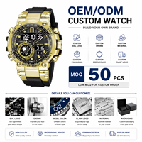 Montre Smael 8093 avec logo personnalisé, double affichage, grand cadran, LED numérique, sport, étanche, multifonction, OEM ODM