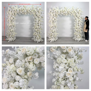 Arco Floreale Personalizzato 2,4x2,4m Bianco a Forma Quadrata, Decorazione Moderna per Cerimonie Nuziali, Accessori Floreali - Product Image 3