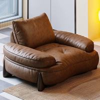 Luxuriöses Klassisches Stilvolles Echtholz- und Echtleder-Modulsofa-Set mit Relaxfunktion für Wohnzimmer in Villen und Apartments
