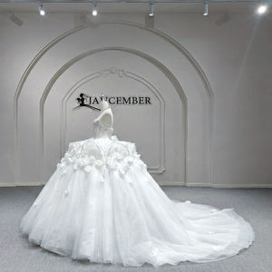 Vestidos de Novia de Lujo Mc001 para Mujer, Vestido de Novia Brillante con Cola Larga, Estilo Princesa con Flores, Vestidos de Novia Jancember - Product Image 6