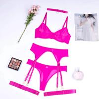 Vendeur de lingerie en vrac pour la Saint-Valentin nuisette sexy 2 pièces ensemble de lingerie pour femmes en dentelle vente en gros