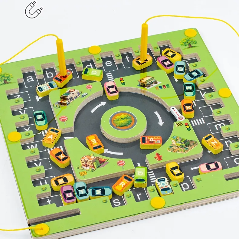 Juguetes sensoriales Montessori Lote de embalaje Clasificación Alfabeto magnético Laberinto Letra Rompecabezas