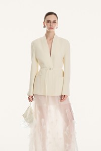 กระโปรงผู้หญิงขายส่ง ดีไซน์หรูหรา ODM MILAN EMB FEATHER SKIRT ODM ผ้าคิวโปร 73% โพลีเอสเตอร์ 27% กระโปรงทรงตรงยาว จาก WhiteAnt เวียดนาม - Product Image 5