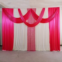 Tissu Polyester nacré fête scène mur décor toile de fond rideau mariage toile de fond rideaux