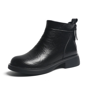 Bottes pour femmes à semelle épaisse, bottes basses britanniques, bottes de neige imperméables, bottes d'hiver d'extérieur, isolation en peluche, bottes <span class=keywords><strong>Chelsea</strong></span> courtes - Product Image 4