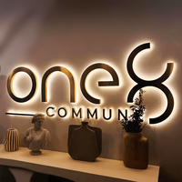Panneau d'affichage LED rétroéclairé personnalisé Casoon Factory, logo LED en acrylique, signalétique murale, 12V, durée de vie de 50 000 heures, enseignes électroniques de bureau