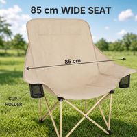 YYD OVERLAND Chaise pliante à dossier haut 96 CM 85 CM Chaise de camping Capacité 120 KG Acier au carbone Double couche Oxford Porte-gobelets