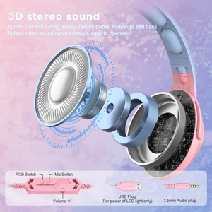 <span class=keywords><strong>K9</strong></span> RGB 3.5mm หูฟังแบบมีสายพร้อมไมค์ตัดเสียงรบกวน - Product Image 6