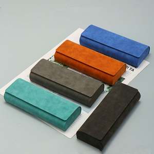 Étui à lunettes en cuir coloré avec logo personnalisé, boîte de rangement pour lunettes de vue, lunettes de soleil, étui rigide pour lunettes de lecture - Product Image 1