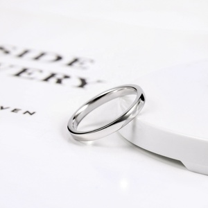 Cincin Perak Sterling OAHLAN 925 untuk Wanita, 2/4/6mm, Polesan Tinggi, Cincin Kawin & Pertunangan, Gaya Sederhana - Product Image 2