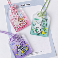 Pendentif porte-bonheur personnalisé en acrylique avec cordon noué pour la revente de produits pour fans d'anime, étiquette en acrylique transparent dégradé personnalisée