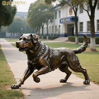 Statues de chien d'animaux en fonte de laiton publiques extérieures, sculptures de chien en cuivre coulé, sculptures d'animaux en bronze