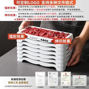 Plateaux de service en mélamine Keboya, empilables, rectangulaires, pour plats chauds, viande grillée, accompagnements de bœuf, couleur unie - Product Image 4