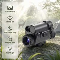 Monocular de Visión Nocturna Digital, Diseño de Tubo Único Combinable, Ergonómico, Manos Libres, Montaje en Casco, Iluminación Ultrabaja, CMOS