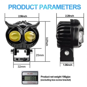 ไฟตัดหมอก LED ขนาด 2.5 นิ้ว โปรเจคเตอร์เลนส์ขนาดเล็ก ไฟหน้ารถมอเตอร์ไซค์ 12v 24v สีขาว สีเหลือง รูปทรงนกฮูก ไฟทำงานสำหรับรถบรรทุก รถจี๊ป - Product Image 5