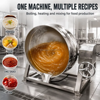 Chaudière à double enveloppe électrique de 200 L avec agitateur, en acier inoxydable SUS304, pour la cuisson industrielle dans les usines de transformation des légumes