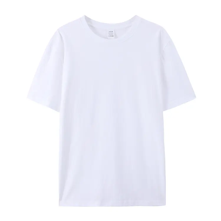 T-shirts colorés unis de haute qualité 180 grammes 100% coton logo personnalisé pour hommes femmes t-shirt blanc unisexe