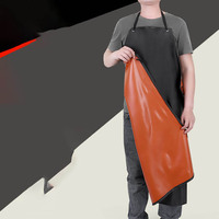 DS5149 celemek kerja uniseks, hitam ukuran besar vinil tahan air tahan kimia untuk mencuci piring PVC dapat disesuaikan