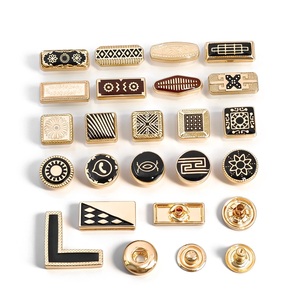 Boutons-pression métalliques personnalisés avec logo, design rectangulaire en relief, style classique, boutons pour vêtements, thobe, attaches décoratives - Product Image 1