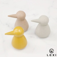 Ensemble de figurines de pingouins en céramique, style minimaliste moderne, ornement animal de style nordique pour la décoration d'étagères à la maison ou au bureau, idée cadeau