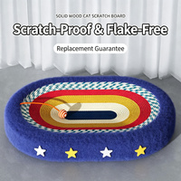 Jouets griffoirs pour chats Tapis en papier Ciel étoilé Résistant à l'usure Sans éclats Planche de lit pour chat Tout-en-un Très grande et large avec boule de jeu