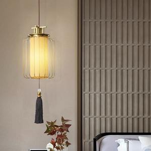 โคมไฟระย้าทรงยาวสไตล์จีนสมัยใหม่ทำจากทองแดงทั้งหมด ดีไซน์แบบเซน ปรับความสูงได้ พร้อมหลอดไฟ LED เหมาะสำหรับห้องนั่งเล่น ห้องนอน และทางเดิน - Product Image 4