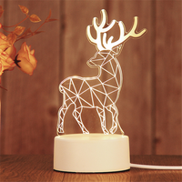 Lampe de Table acrylique à LED 3D, Illusion créative, dessin animé, veilleuse, luminaire décoratif, idéal pour la chambre d'un enfant, une Table de noël