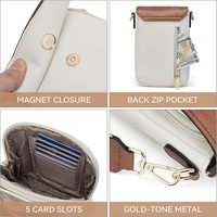 BOSTANTEN tas selempang kecil wanita, dompet ponsel kulit dengan slot kartu