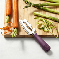 Éplucheur multifonction 2-en-1 avec poignée en PP, trancheuse à pommes de terre, ouvre-bouteille, outil de cuisine pour éplucher citrouille, courgette et fruits