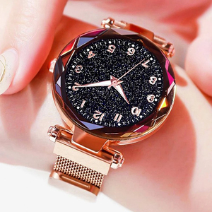 Women <strong>Magnetic</strong> Mesh Watch Starry Dial Quartz Watch Fashion Ladies Wristwatch Luxury Style Bracelet Watch - Product Image 5