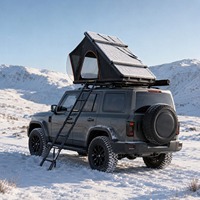 Tenda Atap Mobil Segitiga Aluminium Grosir, Tenda Atas Mobil Otomatis untuk 4 Musim, Cocok untuk SUV 4x4 Berkemah