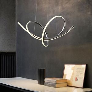 Offre Spéciale nordique luxe plafond suspension lampe moderne salle à manger lamparas suspendus lumières cercle anneau lustre lumière LED - Product Image 5