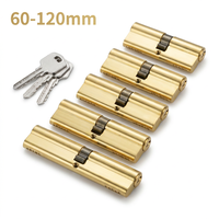 Serrure à cylindre en laiton massif double face robuste de 60 mm/70 mm/90 mm/100 mm/120 mm avec clé informatisée