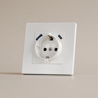 220V ~ 250V 16A PC Panneau Ignifuge Blanc Gris Noir Or Prise Murale Allemande avec Ports USB Type a & C Prises Standard UE