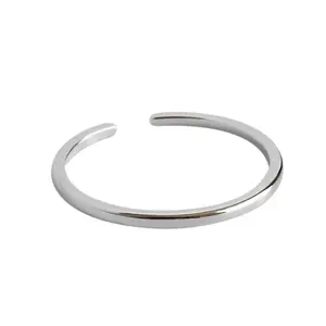2021 S925 sterling silber ring mit glatte und einfache linien plain offenen ring student Silber Ring