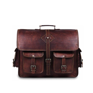 Sac pour ordinateur portable professionnel en cuir véritable, fabriqué en cuir 100% pur, avec pochette sécurisée pour ordinateur portable et accessoires supplémentaires - Product Image 6