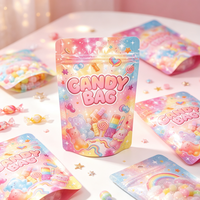 Sachet Mylar Personnalisé Refermable Anti-Humidité et Anti-Odeur pour Bonbons et Gummies, Emballage Alimentaire avec Encoche de Déchirement
