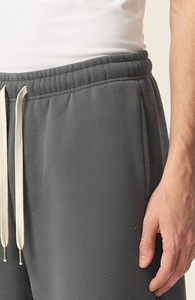 Shorts en maille décontractés pour hommes, gris uni, en coton écologique, respirants, style urbain, avec cordon de serrage, taille mi-haute - Product Image 1