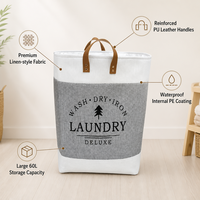Panier à linge pliable portable, bac de rangement grande capacité pour jouets et articles divers, panier à linge pliable avec poignées