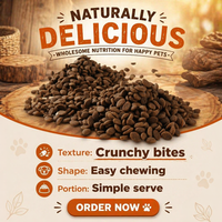 Alimentation Essentielle OEM de Qualité Supérieure Lyophilisée pour Chats et Chiens, Formule Saine Non-OGM pour Toutes Races et Tous Âges, Poulet/Canard/Vache/Agneau