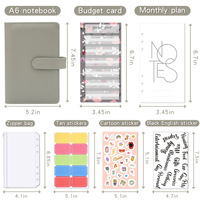 Carnet de budget en cuir PU Macaron A6, nouveau carnet à feuilles mobiles, idéal pour les cadeaux et la gestion des finances – Vente en gros