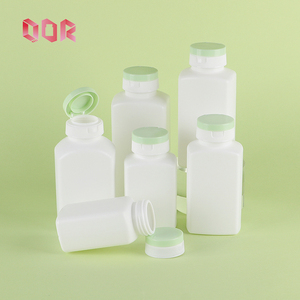 White Square Customized Capsule <b>Bottle</b> Pharmaceutical Packaging HDPE Plastic Capsule For Health Products With Flip top Cap - Product Image 1