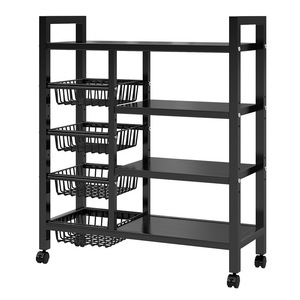 Factory Direct Multi-layered Household Storage Cabinet Microwave Stove Rack Kitchen Vegetable Basket Organizer <strong>Shelving</strong> Units Fo - Product Image 1