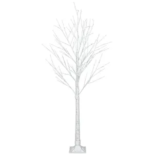 Prelit Birch Tree 48 LEDs Light Silver Twig Warm White White Branches (4 Feet) Home Festival Party Christmas IndoorとOutdoor