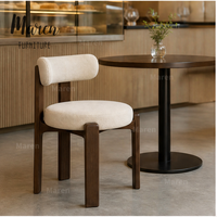 Chaise de restaurant, café, hôtel, style nordique, en bois de frêne antique français, sans accoudoirs, avec dossier, design, en tissu, pour restaurant, café